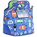 Kids Robots Neoprene Lunch Bag with ID Card Pocket | Identi-Tote by GOPRENE | Insulated, Reusable, Foldable, Washable, Color: ROBOT BLUE, + 3 Blank Name Cards