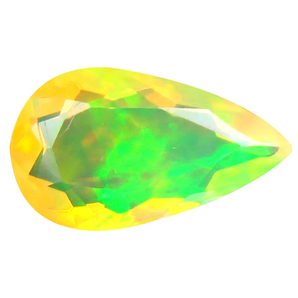 1.21 ct Pear Cut (11 x 7 mm) Un-Heated Transparent Quality Ethiopian Welo Rainbow Opal Natural Loose Gemstone