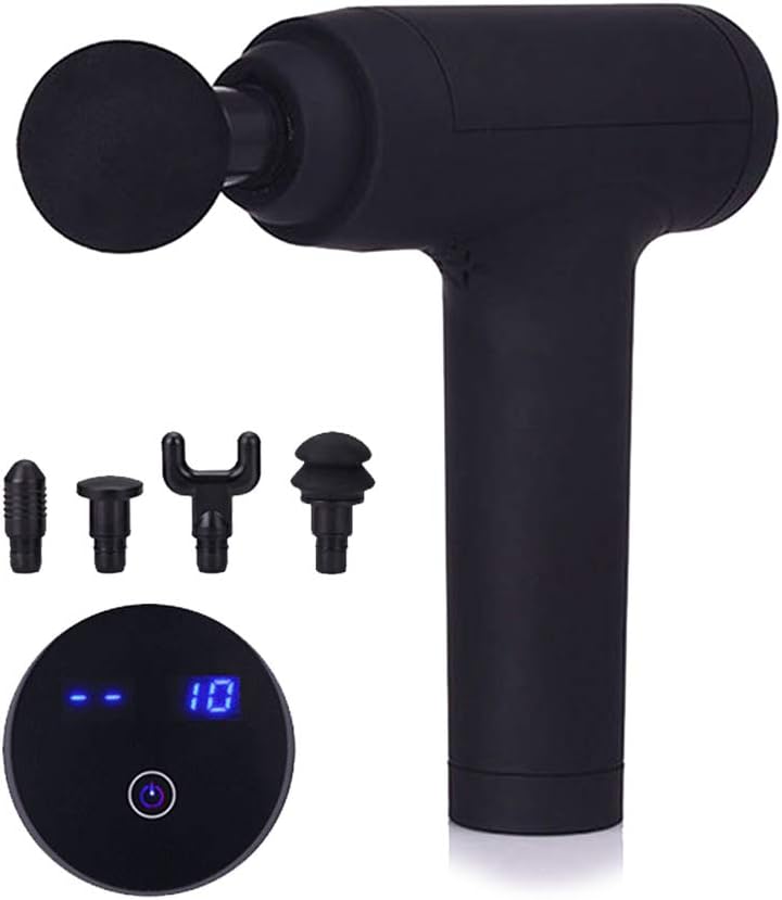 WYLDDP Portable Silent Muscle Massage Gun with 5 Massage Heads, 6-Speed Adjustable, Relieve Muscle Soreness.