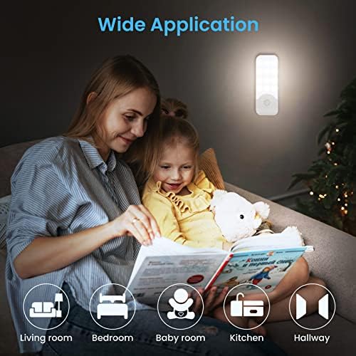 Luce Notturna(2 Pezzi), Lampada LED Ricaricabile USB con Sensore di Movimento, ON/OFF/AUTO, Luce LED con Striscia Magnetica per Armadio Soggiorno, Camere da Letto,Cucine,Corridoio