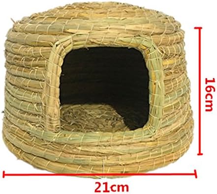 VEPET Small Hut Hamster Grass Weaving Cage Rest Place for Hamster, Rabbit, Chinchilla Small Pet Supplies