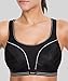 SYROKAN Women's Compression Racerback Adjustable High Impact Running Sports Bra Black - Seamless Under Arms 36D
