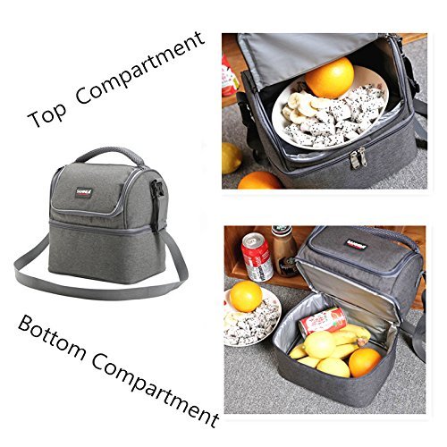 True Holiday Large Picnic Insulated Lunch Bag Box Waterproof Lunch Cooler Bag for Men Women Black