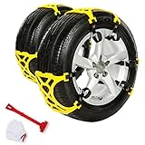 PrettyFirst Anti Snow Chains of Car Snow Tire Chains Anti Slip Chain Anti-skid Chains Fit for Most Car/SUV/Truck -Set of 6