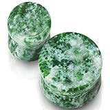 Pair of 2g 6mm Amazonite Stone Double Flared Ear Plugs Gauges Free Shipping USA