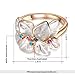 Yoursfs White Flower Cocktail Rings for Lady Colorful Cubic Zirconia Rings for Women 18K Rose Gold Plated Jewelry Gift