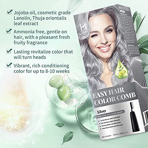 HJL Hair Color Permanent Hair Dye Cream with Comb Applicator Ammonia