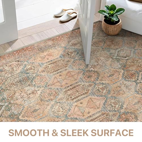 BEIMO Vintage Salon Rug, Room Rugs, Essential Living Room Rug, Non-Slip Washable, Large Persian Rugs for Living Room, Red Brick Color, 200 x 290 cm