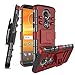 Motorola Moto E5 Plus Case/Moto E5 Supra Case W [Tempered Glass Screen Protector] [Built-in Kickstand] Full Body Shockproof PC Back Cover Soft TPU Inner Armor Swivel Combo Holster Belt Clip,PC-Red