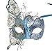 Masquerade Mask Venetian Butterfly Shiny Metal Mardi Gras Mask Multicolor (One size, Silver/Blue)