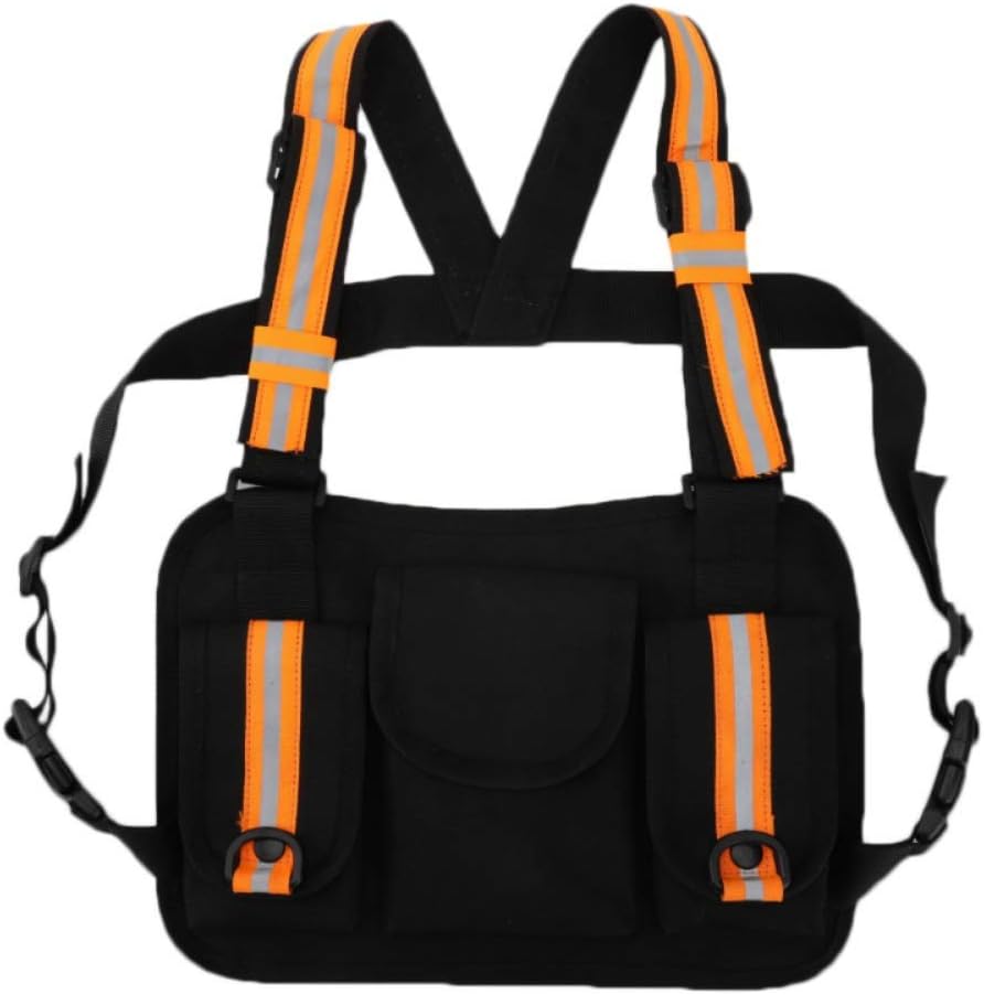 Blanchel Chest Rig Bag Reflective Hunting Vest Harness Front Pack Pouch Functional Chest Bag Holster Vest Rig Hip Hop Streetwear Pack Pouch
