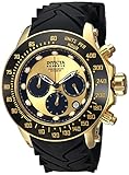 Invicta Men's 'Reserve' Quartz Gold-Tone and Silicone Casual Watch, Color:Black (Model: 22139)