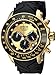 Invicta Men's 'Reserve' Quartz Gold-Tone and Silicone Casual Watch, Color:Black (Model: 22139)