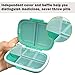 SYOSIN Portable Pill Organizer, 8 Compartments Travel Pill Organizer Daily Pill Case, Moisture Proof Small Pill Box to Hold Vitamins, Cod Liver Oil, Supplements (Blue)