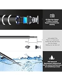 Oreja Pick Endoscopio, herramienta de eliminación de cera de oreja, Otoscopio digital 3 en 1, con cámara de inspección impermeable HD 6 luces LED ajustables, compatible con Android teléfono ventana Mac PC