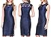 Stanzino Women's 2609NAVYS Sleeveless Lace Dress, Navy, S