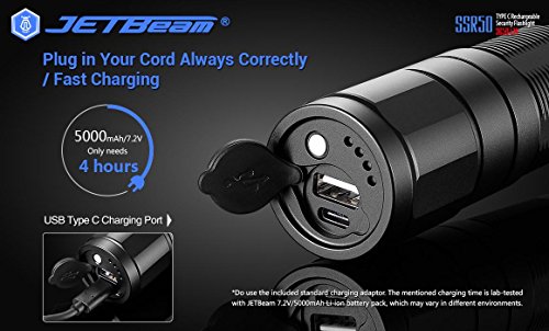 Jetbeam SSR50 Type-C Rechargeable Flashlight -3650 Lumens -CREE XHP70.2 P2 LED (Can be used as a power bank) w/Exclusive Jetbeam Keychain Light - Thumbnail 3