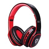 Wireless Bluetooth Headsets, Bodecin Skin Friendly Leather 3D Over-ear Stereo Sound Sport Bluetooth 4.0 + EDR Headphones for iPhone/iPad/Android Build in Mic Support TF Card(Black)