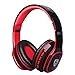 Wireless Bluetooth Headsets, Bodecin Skin Friendly Leather 3D Over-ear Stereo Sound Sport Bluetooth 4.0 + EDR Headphones for iPhone/iPad/Android Build in Mic Support TF Card(Black)