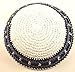 Round Designs Cotton Knitted Yarmulke Kippah 17 Cm Diameter White