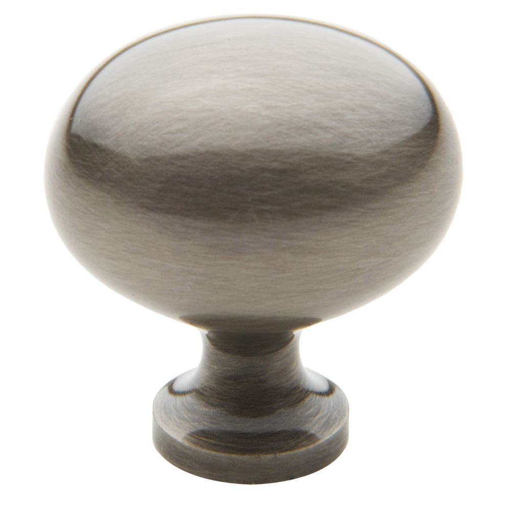Baldwin 4913.151.BIN Decorative Oval Cabinet Knob, Antique Nickel