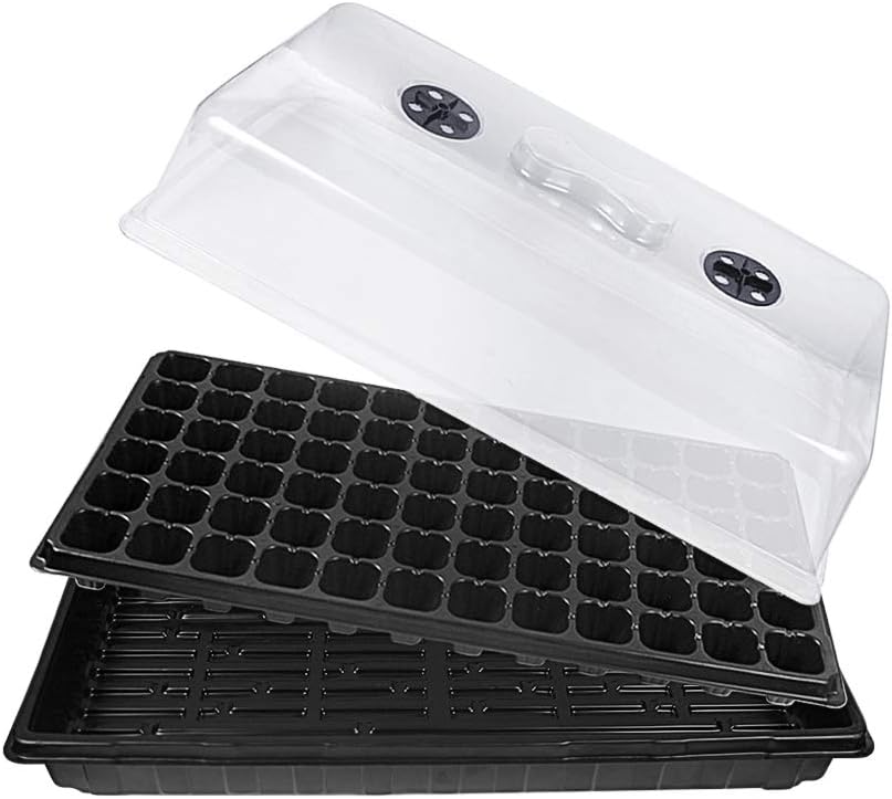Seed Starter Kit 72 Cell Seeding Trays with Humidity Dome,2 Pack - 1020 Tray Plug Tray Starting Trays for Seedling Germination