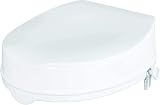 Homecraft Savanah Raised Toilet Seat 4" Elongated White Lid Lock Seat