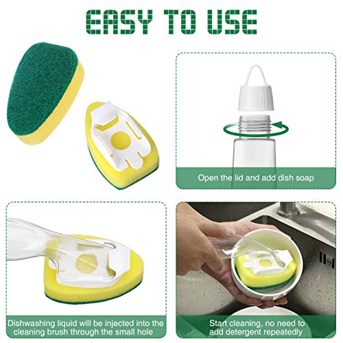 Dishwashing Wand, Dish Sponges with Refills, 1 Dishwand and 7 Refills