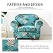 subrtex 2-Piece Durable Soft High Stretch Printed Slipcovers Washable Furniture Protector for Sofa Couch Home Decor(Small,Aqua)