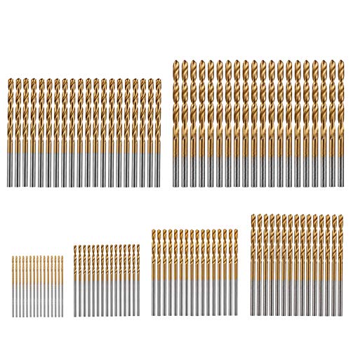 Firecore 100pcs Titanium Twist Drill Bit Set, HSS Brad-Point Drill Bits Set - Thumbnail 5