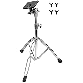 PPS101 Electronic Mounting Stand With Plate For Drum Sample Pad/Multipad | Double Braced Stand with Module Mount Base Holder for Electric Drum Module/Octapad, Chrome