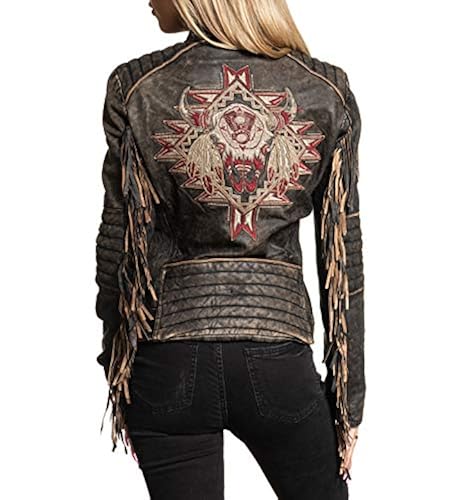 Affliction Women's Fast Times Lambskin Leather Moto Jacket in