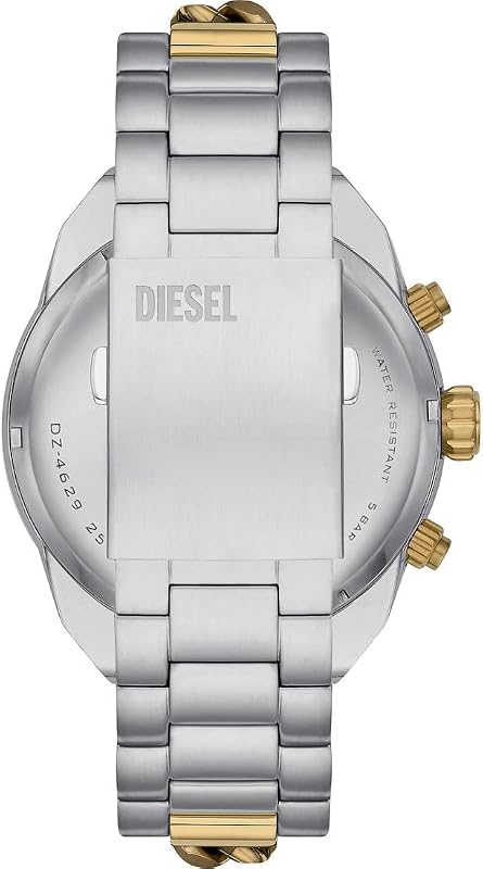 Orologio Spiked da uomo, movimento cronografo al quarzo con cinturino in acciaio inossidabile, 49 mm, Tono argento e tono oro