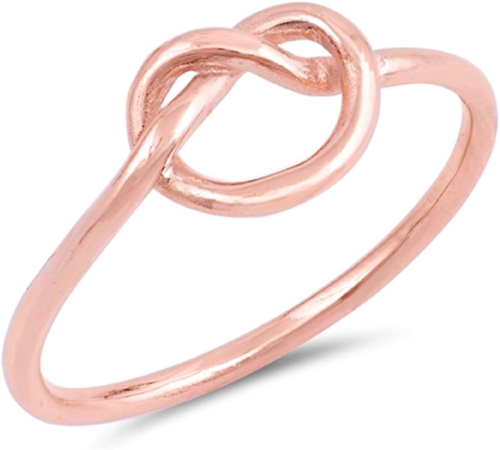 CloseoutWarehouse Sterling Silver Love Knot Promise Ring (Color Options, Sizes 2-15)