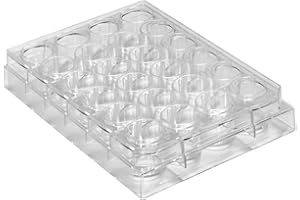 Caplugs Evergreen 290-8124-01F 24-Well Non-sterile Plates Without Lid, 100 Pack, Natural, Polystyrene (PS), Well Volume 3.5 mL, Cell Cultures, Assays, Sample Preparation, Laboratory Research