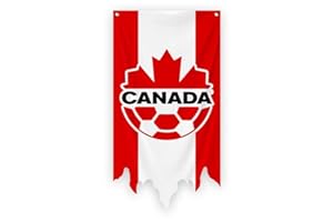 2026 Canada National Soccer Team Hanging Flag, Indoor Outdoor Canadian Team Decorative Support Banner for Soccer Fan