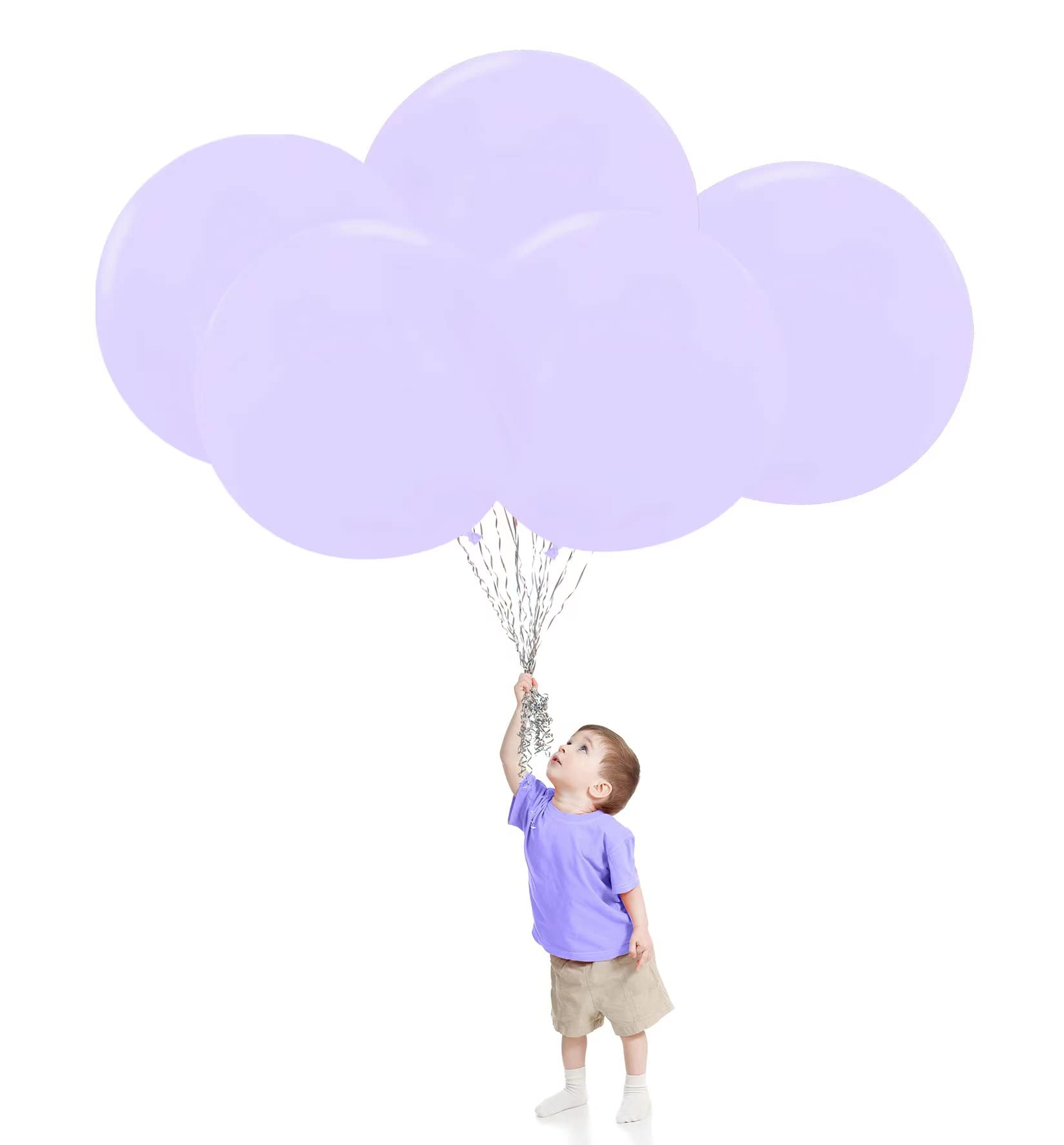 Photo 1 of 24 inch Large Pastel Purple Balloons Big Round Macaroon Lavender Balloon for Birthday Wedding Baby Shower (Pastel Purple)