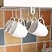 XIGOO Coffee Mug Holder Under Cabinet - 6 Hook Coffee Cup Mug Holder for Kitchen, Adjustable Fit for 0.3-1.5 Inch Thickness Shelf