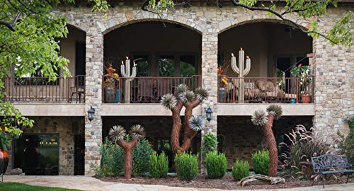 Desert Steel Saguaro Cactus - Steel Art Torch - Stands 5 Ft. Tall