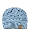 C.C Trendy Warm Chunky Soft Stretch Cable Knit Beanie Skully, Denim