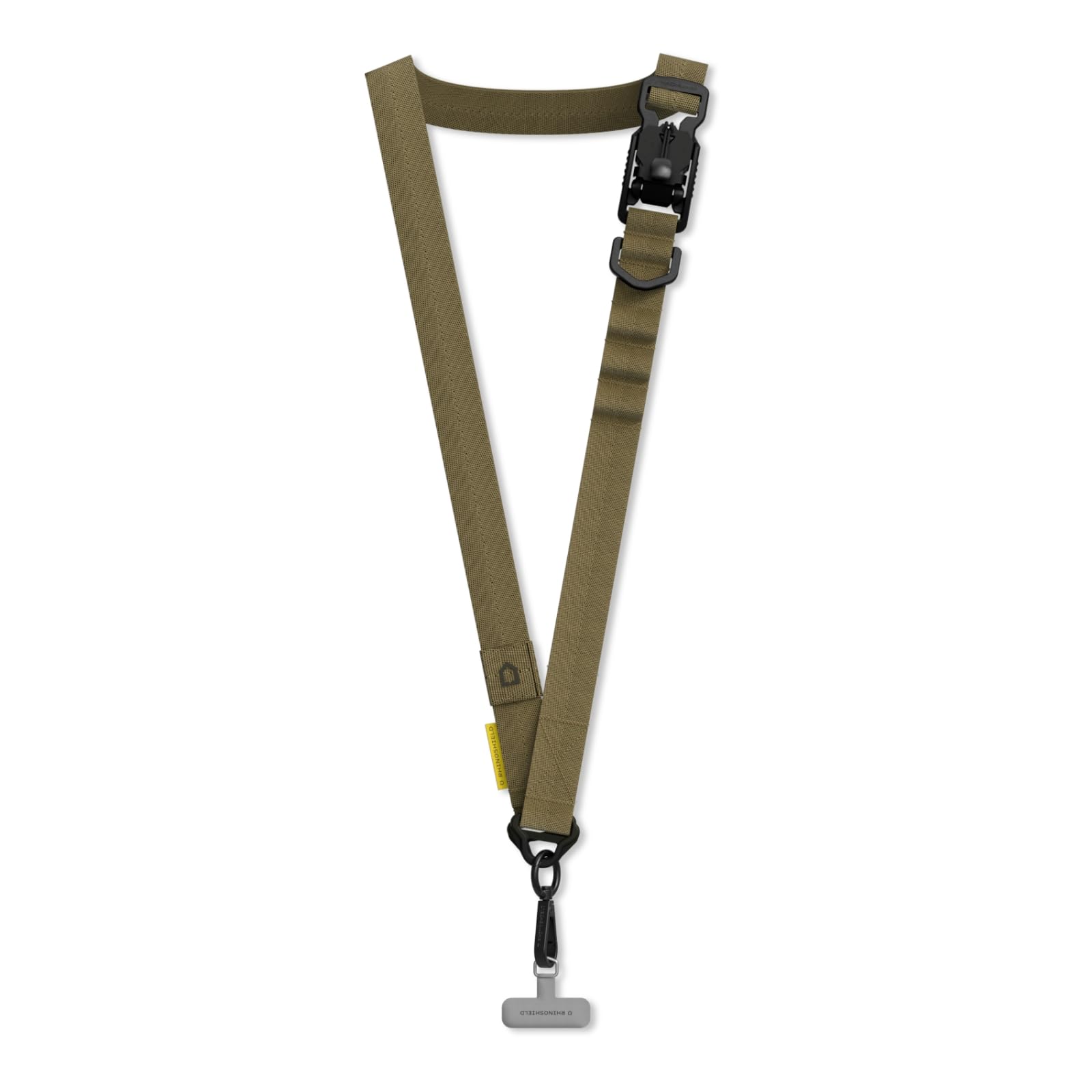 RHINOSHIELD Utility Crossbody Phone Lanyard | Magnetic Buckle, Easy to Adjust, Additional loop to hang Airpods, Keys and Card Case, Urban Outdoor Straps(Landyard Card Included) - Khaki