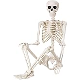 Daricano Halloween Skeletons Decorations - 5.4FT Life Size Posable Skeletons, Realistic Plastic Full Body Skeletons for Outdoor Yard Patio Lawn Garden Decor