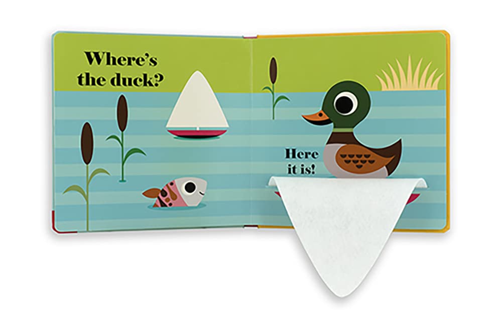 Where's the Duck?: (An Interactive, Sensory Lift-the-Flap Book with Felt Flaps and a Mirror for Babies & Toddlers. Friendly Park Creatures Include a Butterfly, Worm, & Frog.)