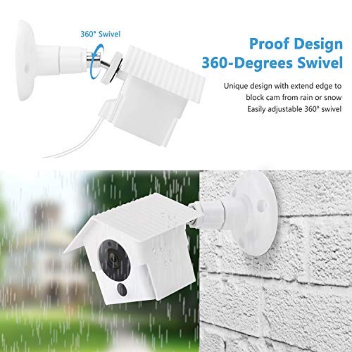 Wyze Cam V2 Wall Mount,Protective Weather Proof Pan Housing Security Mount,for Wyze Cam 1082p HD Indoor Outdoor Cam and IsmartAlarm Spot Cam White
