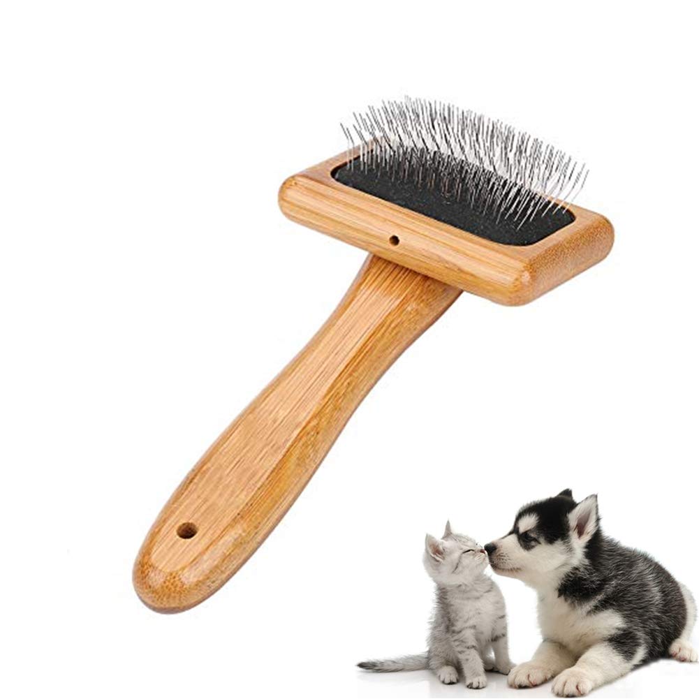 Professional Soft Curved Slicker Brush for Dogs and Cats with Medium and Long Hair - Pet Grooming Tool