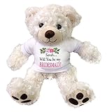 Personalized Teddy Bear for Bridesmaid, Maid of Honor or Flower girl