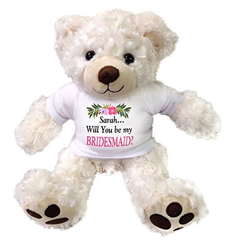 Personalized Teddy Bear for Bridesmaid, Maid of Honor or Flower girl