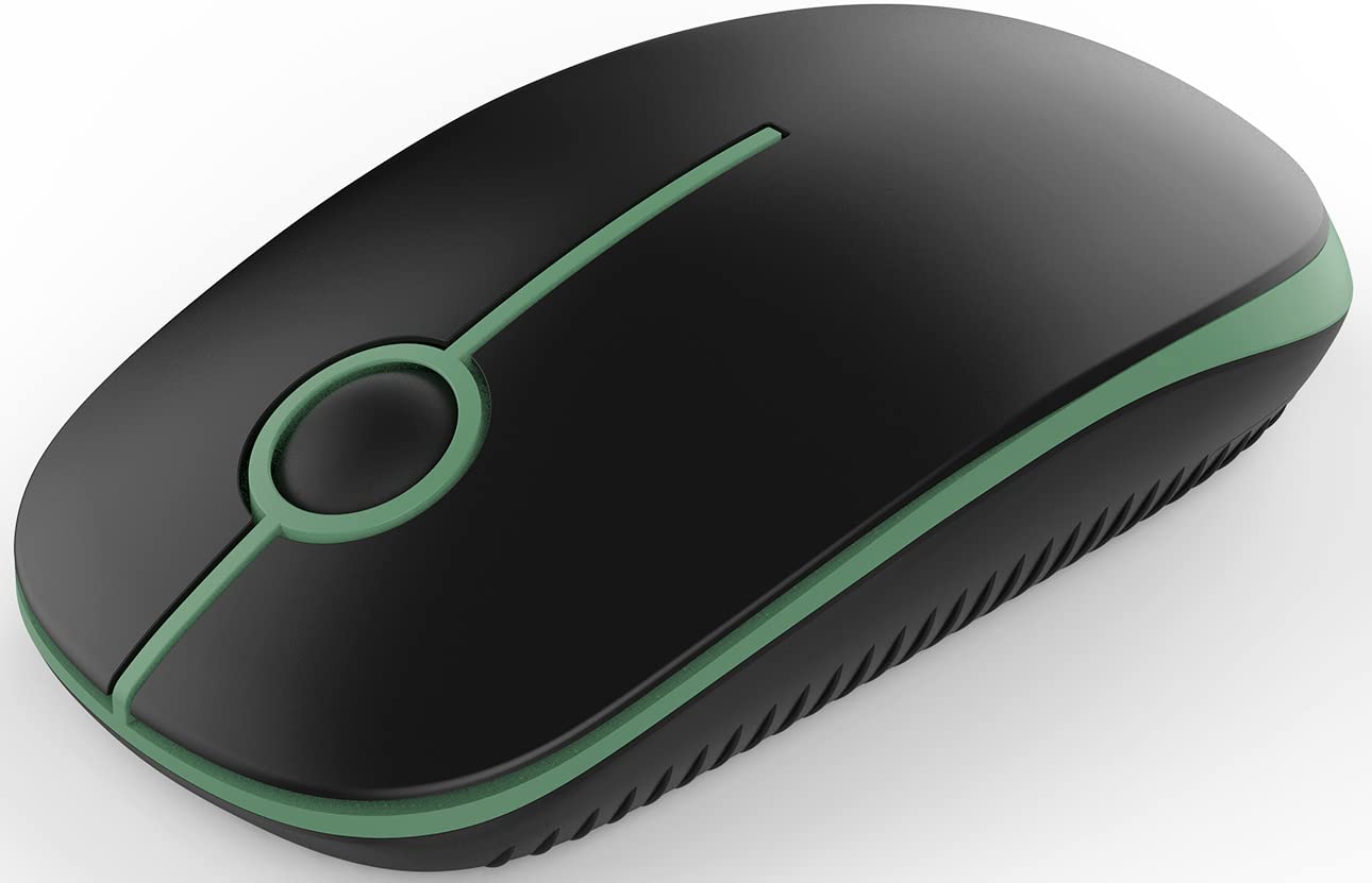 Photo 1 of Vssoplor Wireless Mouse, 2.4G Slim Portable Computer Laptop Mouse with Nano Receiver Quiet Silent Optical Mice for Notebook, PC, Laptop, Computer-Black and Green