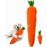 BHDJSHX Giant 29.5" Carrot Plush Dog Toy, Long Lasting Squeaky &amp; Crinkle Chew Toy for Boredom, Hypoallergenic Calming Stuffed Puppy Toy for Large Dogs, Cute Pet Gift for Interactive Indoor Play(1)
