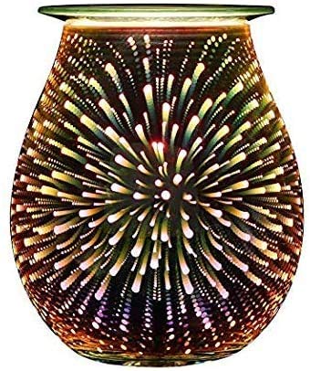 MASEN Electric Wax Melt Burner 3D Firework Effect Starburst Glass Oil Warmer Candle Melter Scented Tart Fragrance Aroma Warmer for Home Office Bedroom Living Room Gifts
